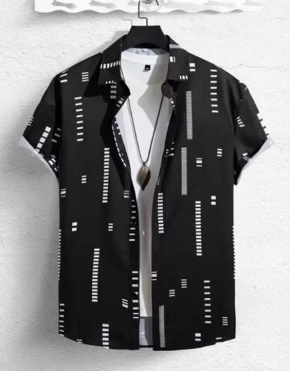 Men Regular Fit Printed Spread Collar Casual Shirt