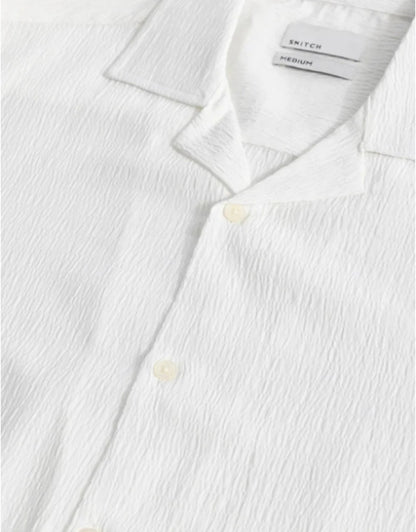 Solid Club Collar Casual Shirt