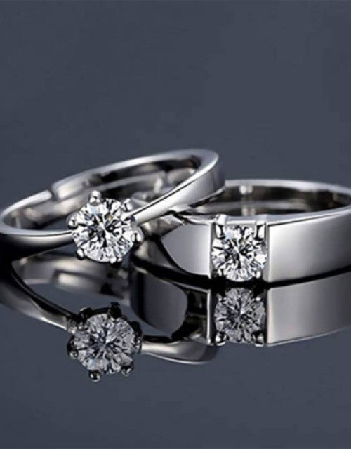 Silver Plated Ring Set for Couples