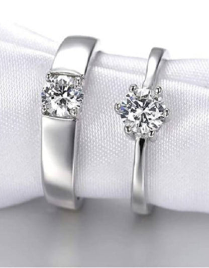 Silver Plated Ring Set for Couples