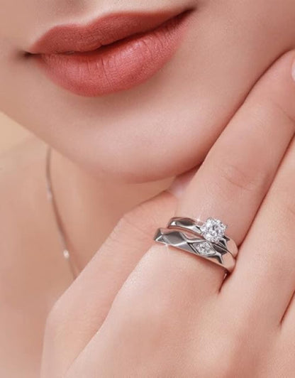 Diamond Stone Romantic Couple Finger Rings